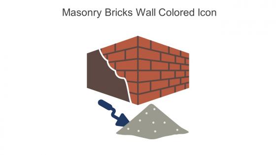 Masonry Bricks Wall Colored Icon In Powerpoint Pptx Png And Editable Eps Format