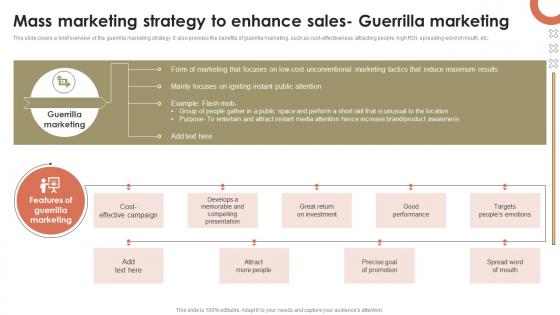 Mass Marketing Strategy To Enhance Sales Guerrilla Promotional Activities To Attract MKT SS V