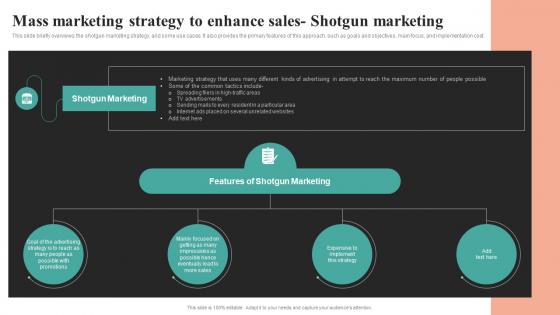 Mass Marketing Strategy To Enhance Sales Shotgun Comprehensive Summary Of Mass MKT SS V
