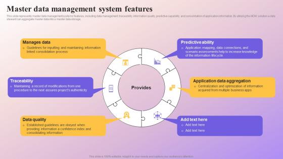 Master Data Management System Features Data Subject Area Stewardship Model