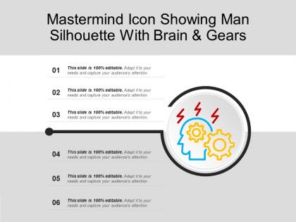 Mastermind icon showing man silhouette with brain and gears