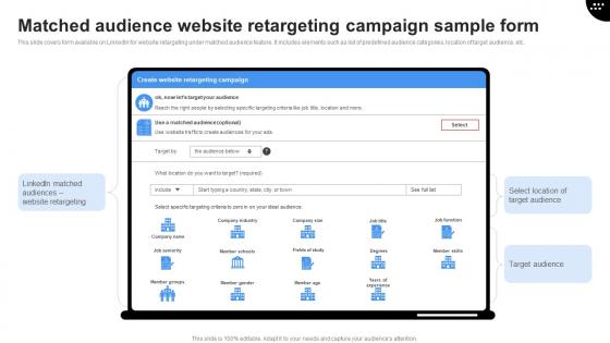 Matched Audience Website Retargeting Linkedin Marketing Channels To Improve Lead Generation MKT SS V