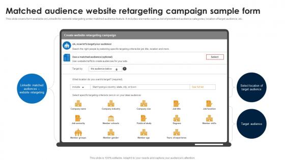Matched Audience Website Retargeting Linkedin Marketing Strategies To Increase Conversions MKT SS V