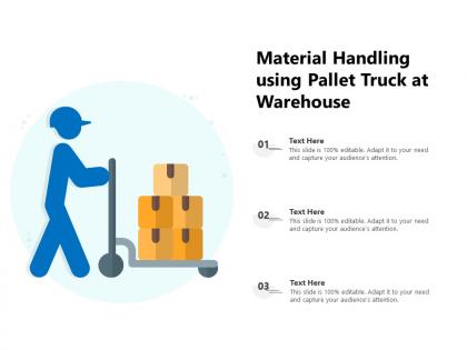 Material handling using pallet truck at warehouse