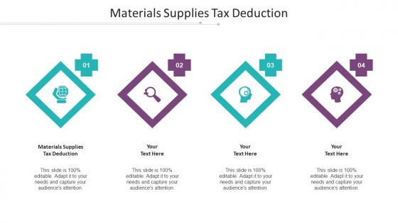 Materials Supplies Tax Deduction Ppt Powerpoint Presentation Layouts Designs Cpb