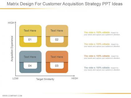 Matrix design for customer acquisition strategy ppt ideas