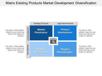 Matrix existing products market development diversification