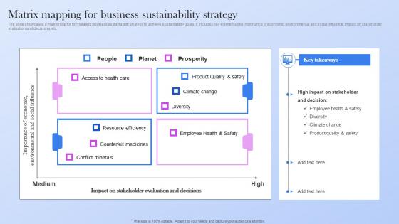 Matrix Mapping For Business Sustainability Strategy