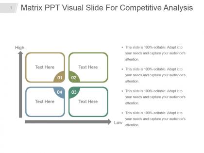 Matrix ppt visual slide for competitive analysis
