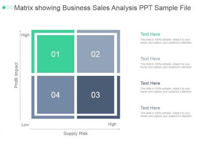 Matrix showing business sales analysis ppt sample file