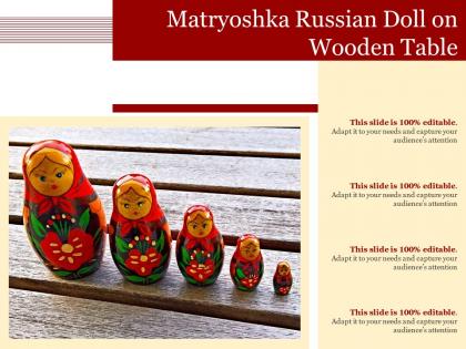 Matryoshka russian doll on wooden table