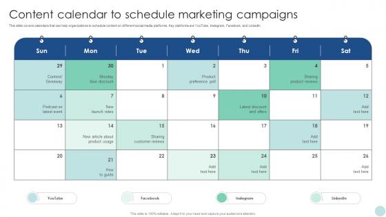 Maximizing ROI Through Content Calendar To Schedule Marketing Campaigns Strategy SS V