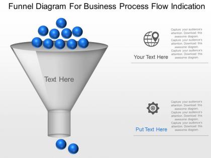 Me funnel diagram for business process flow indication powerpoint template