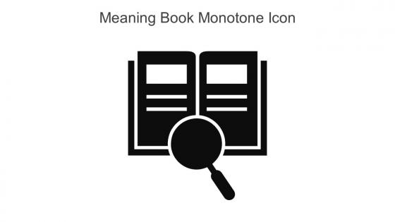 Meaning Book Monotone Icon In Powerpoint Pptx Png And Editable Eps Format