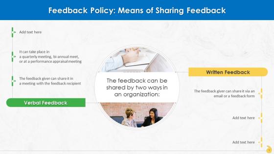 Means Of Sharing Feedback At Workplace Training Ppt