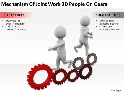 Mechanism of joint work 3d people on gears ppt graphics icons powerpoint