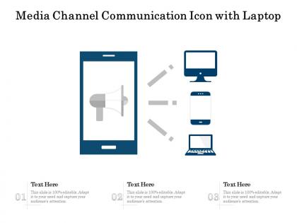 Media channel communication icon with laptop