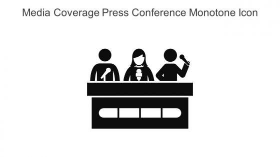 Media Coverage Press Conference Monotone Icon In Powerpoint Pptx Png And Editable Eps Format