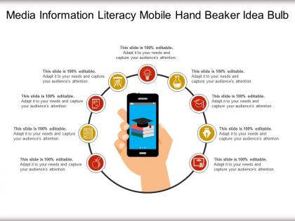Media information literacy mobile hand beaker idea bulb