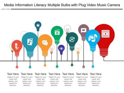 Media information literacy multiple bulbs with plug video music camera