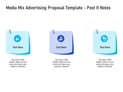 Media mix advertising proposal template post it notes ppt powerpoint presentation show maker