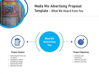 Media mix advertising proposal template what we heard from you ppt powerpoint portfolio