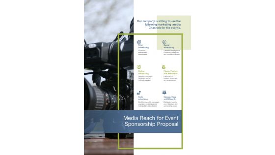 Media Reach For Event Sponsorship Proposal One Pager Sample Example Document