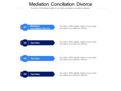 Mediation conciliation divorce ppt powerpoint presentation infographic template brochure cpb