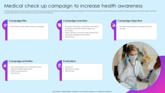 Medical Check Up Campaign To Awareness Healthcare Marketing Ideas To Boost Sales Strategy SS V