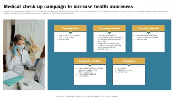 Medical Check Up Campaign To Increase Building Brand In Healthcare Strategy SS V