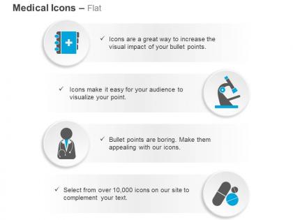 Medical diary telescope doctor medicine ppt icons graphics