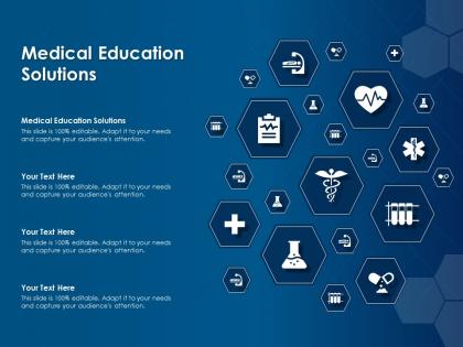 Medical education solutions ppt powerpoint presentation visual aids diagrams