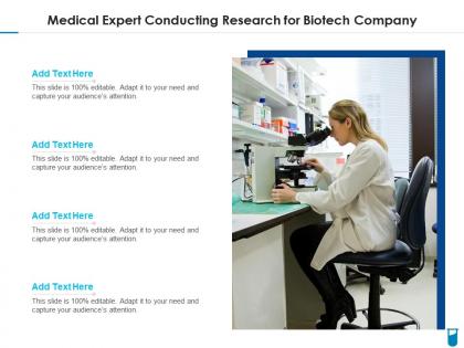Medical expert conducting research for biotech company