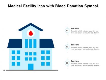 Medical facility icon with blood donation symbol