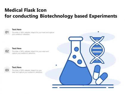 Medical flask icon for conducting biotechnology based experiments