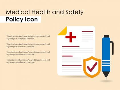 Medical health and safety policy icon