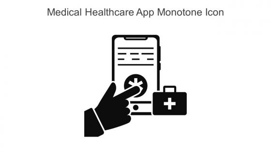 Medical Healthcare App Monotone Icon In Powerpoint Pptx Png And Editable Eps Format