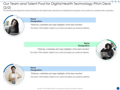 Medical it investor funding elevator funding our team and talent pool ppt rules
