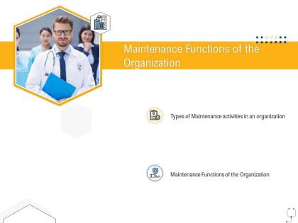 Medical management maintenance functions of the organization ppt outline sample