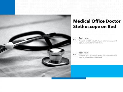 Medical office doctor stethoscope on bed