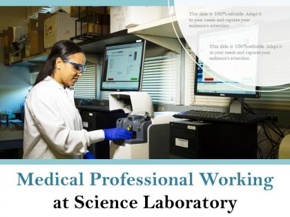 Medical professional working at science laboratory