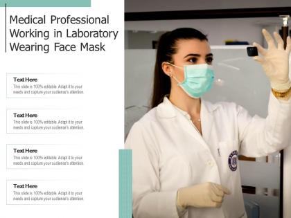Medical professional working in laboratory wearing face mask