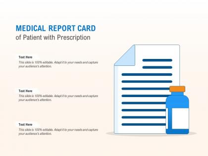 Medical report card of patient with prescription