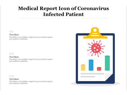 Medical report icon of coronavirus infected patient