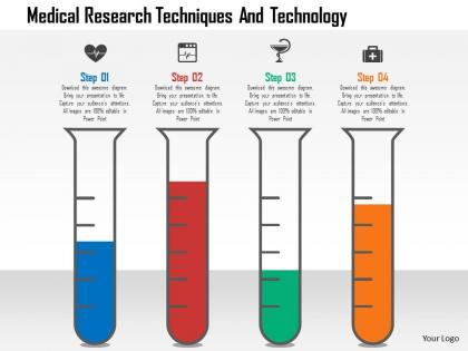 Medical research techniques and technology flat powerpoint design