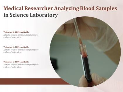 Medical researcher analyzing blood samples in science laboratory