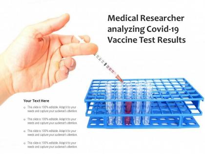 Medical researcher analyzing covid 19 vaccine test results