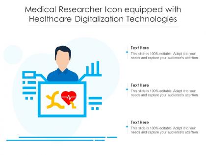 Medical researcher icon equipped with healthcare digitalization technologies