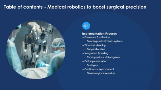 Medical Robotics To Boost Surgical Precision Table Of Contents CRP DK SS