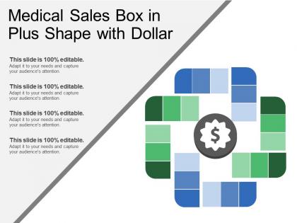 Medical sales box in plus shape with dollar